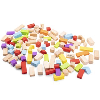 Building blocks in a drum - multi color - 100 pieces